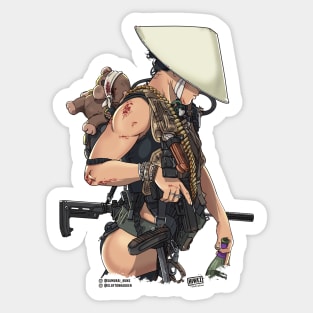 Apocalypse military female soldier Sticker